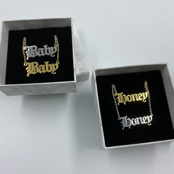 Baby Honey Sliver Gold Necklace - Picture 1 of 3